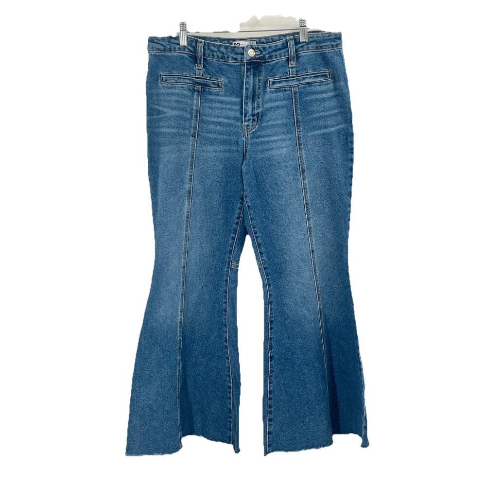 So Wide Leg Flare Jeans Sz 32 / 14 Y2K 90s Grunge Skater Retro
